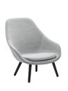 About A Lounge Chair High AAL 92, Steelcut Trio - light grey, Black lacquered oak, With seat cushion