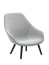 About A Lounge Chair High AAL 92, Steelcut Trio 133 - light grey, Black lacquered oak, Without seat cushion