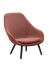 About A Lounge Chair High AAL 92, Steelcut Trio 515 - light pink, Black lacquered oak, With seat cushion