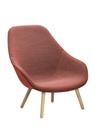 About A Lounge Chair High AAL 92, Steelcut Trio 515 - light pink, Lacquered oak, Without seat cushion