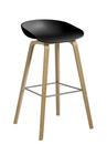 About A Stool AAS 32, Bar version: seat height 74 cm, Soap treated oak, Black