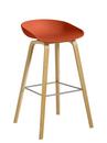About A Stool AAS 32, Bar version: seat height 74 cm, Lacquered oak, Orange