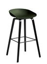 About A Stool AAS 32, Bar version: seat height 74 cm, Black lacquered oak, Green