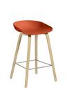About A Stool AAS 32, Kitchen version: seat height 64 cm, Soap treated oak, Orange