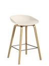 About A Stool AAS 32, Kitchen version: seat height 64 cm, Lacquered oak, Cream white