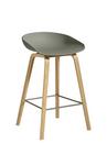 About A Stool AAS 32, Kitchen version: seat height 64 cm, Lacquered oak, Dusty green