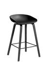 About A Stool AAS 32, Kitchen version: seat height 64 cm, Black lacquered oak, Black