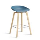 About A Stool AAS 32, Kitchen version: seat height 64 cm, Soap treated oak, Azure blue 2.0