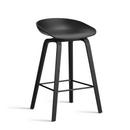 About A Stool AAS 32, Kitchen version: seat height 64 cm, Black lacquered oak, Black 2.0