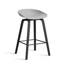 About A Stool AAS 32, Kitchen version: seat height 64 cm, Black lacquered oak, Concrete grey 2.0