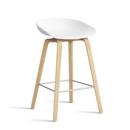 About A Stool AAS 32, Kitchen version: seat height 64 cm, Soap treated oak, White 2.0