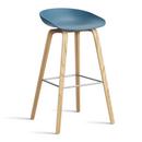 About A Stool AAS 32, Bar version: seat height 74 cm, Lacquered oak, Azure blue 2.0