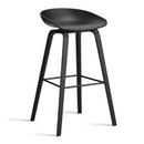 About A Stool AAS 32, Bar version: seat height 74 cm, Black lacquered oak, Black 2.0