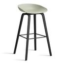 About A Stool AAS 32, Bar version: seat height 74 cm, Black lacquered oak, Pastel green 2.0