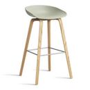 About A Stool AAS 32, Bar version: seat height 74 cm, Lacquered oak, Pastel green 2.0