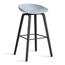 About A Stool AAS 32, Bar version: seat height 74 cm, Black lacquered oak, Slate blue 2.0