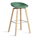 About A Stool AAS 32, Bar version: seat height 74 cm, Lacquered oak, Teal green 2.0