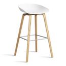 About A Stool AAS 32, Bar version: seat height 74 cm, Lacquered oak, White 2.0