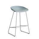About A Stool AAS 38, Kitchen version: seat height 64 cm, Stainless steel, Dusty blue 2.0