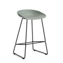 About A Stool AAS 38, Kitchen version: seat height 64 cm, Steel black powder-coated, Fall green 2.0