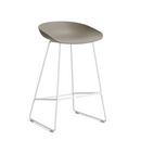 About A Stool AAS 38, Kitchen version: seat height 64 cm, Steel white powder-coated, Khaki 2.0