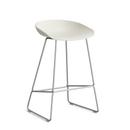 About A Stool AAS 38, Kitchen version: seat height 64 cm, Stainless steel, Melange cream 2.0