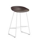 About A Stool AAS 38, Kitchen version: seat height 64 cm, Steel white powder-coated, Raisin 2.0