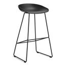 About A Stool AAS 38, Bar version: seat height 74 cm, Steel black powder-coated, Black 2.0