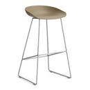 About A Stool AAS 38, Bar version: seat height 74 cm, Stainless steel, Clay 2.0