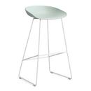 About A Stool AAS 38, Bar version: seat height 74 cm, Steel white powder-coated, Dusty mint 2.0