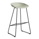 About A Stool AAS 38, Bar version: seat height 74 cm, Steel black powder-coated, Pastel green 2.0