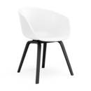 About A Chair AAC 22, White, Black lacquered oak