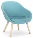 About A Lounge Chair Low AAL 82, Divina Melange 721 - aqua, Soap treated oak, With seat cushion