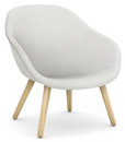 About A Lounge Chair Low AAL 82, Divina Melange 120 - light grey, Lacquered oak, Without seat cushion