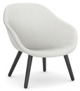 About A Lounge Chair Low AAL 82, Divina Melange 120 - light grey, Black lacquered oak, Without seat cushion