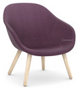 About A Lounge Chair Low AAL 82, Divina Melange 671 - wine red, Soap treated oak, Without seat cushion