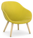 About A Lounge Chair Low AAL 82, Hallingdal 420 - yellow, Lacquered oak, Without seat cushion
