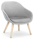 About A Lounge Chair Low AAL 82, Hallingdal 130 - light grey, Soap treated oak, With seat cushion