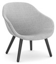 About A Lounge Chair Low AAL 82, Hallingdal - light grey, Black lacquered oak, Without seat cushion