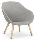 About A Lounge Chair Low AAL 82, Hallingdal - warm grey, Lacquered oak, Without seat cushion