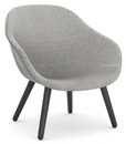 About A Lounge Chair Low AAL 82, Hallingdal 116 - warm grey, Black lacquered oak, Without seat cushion