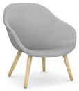 About A Lounge Chair Low AAL 82, Steelcut Trio 133 - light grey, Lacquered oak, Without seat cushion