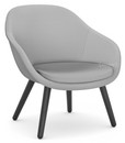 About A Lounge Chair Low AAL 82, Steelcut Trio - light grey, Black lacquered oak, With seat cushion