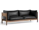 Arbour Sofa, Leather Nevada 0500 - black, Oiled waxed walnut