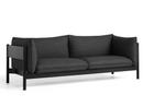 Arbour Sofa, Re-wool 198 - black/natural, Black lacquered beech