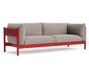 Arbour Sofa, Re-wool 628 - apricot/black, Wine red lacquered beech