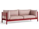 Arbour Sofa, Re-wool 648 - pale rose/natural, Wine red lacquered beech