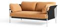 Can Sofa 2.0, Two-seater, Fabric Linara 142 - Cork, Chrome