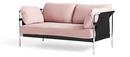 Can Sofa 2.0, Two-seater, Fabric Linara 415 - Pink, Chrome