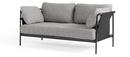 Can Sofa 2.0, Two-seater, Fabric Olavi by HAY 03 - Grey, Black